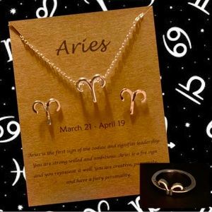 Aries Necklace, Earrings & Ring Set